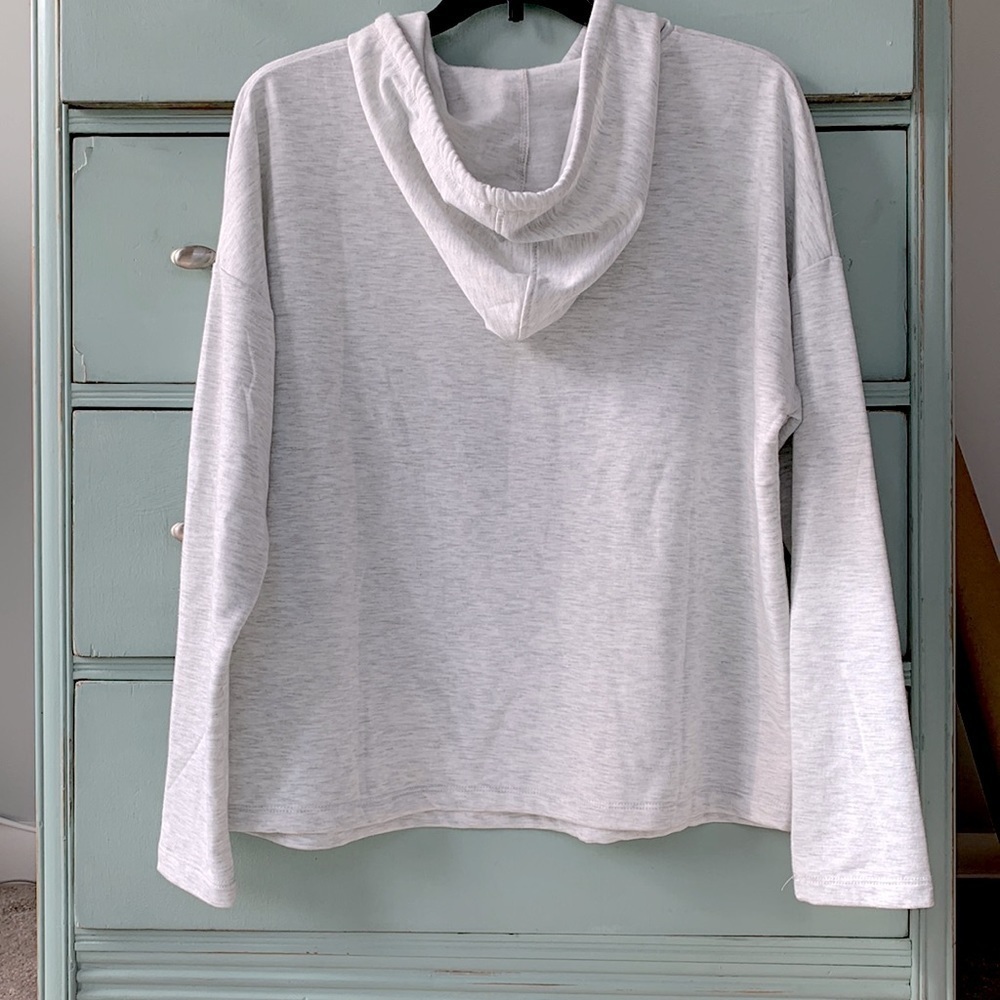 Rae Dunn Soft Hoodie Sweatshirt BLESSED Eye Mask XS Gray NWT - Picture 9 of 11
